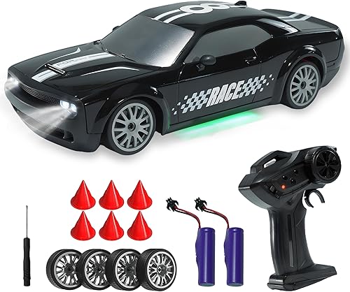 Miniatura 8 de SANCO Coche de deriva RC 120  Auto de deriva de 2.4G con sistema de doble neumático y luces LED, 20+KMH, tiempo de juego de 50 minutos, control