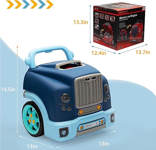 Miniatura 7 de Nyeekoy Juego interactivo de juguete de motor de automóvil para niños de 3 a 8 años, kit de reparación mecánica para niños, construye y juega con
