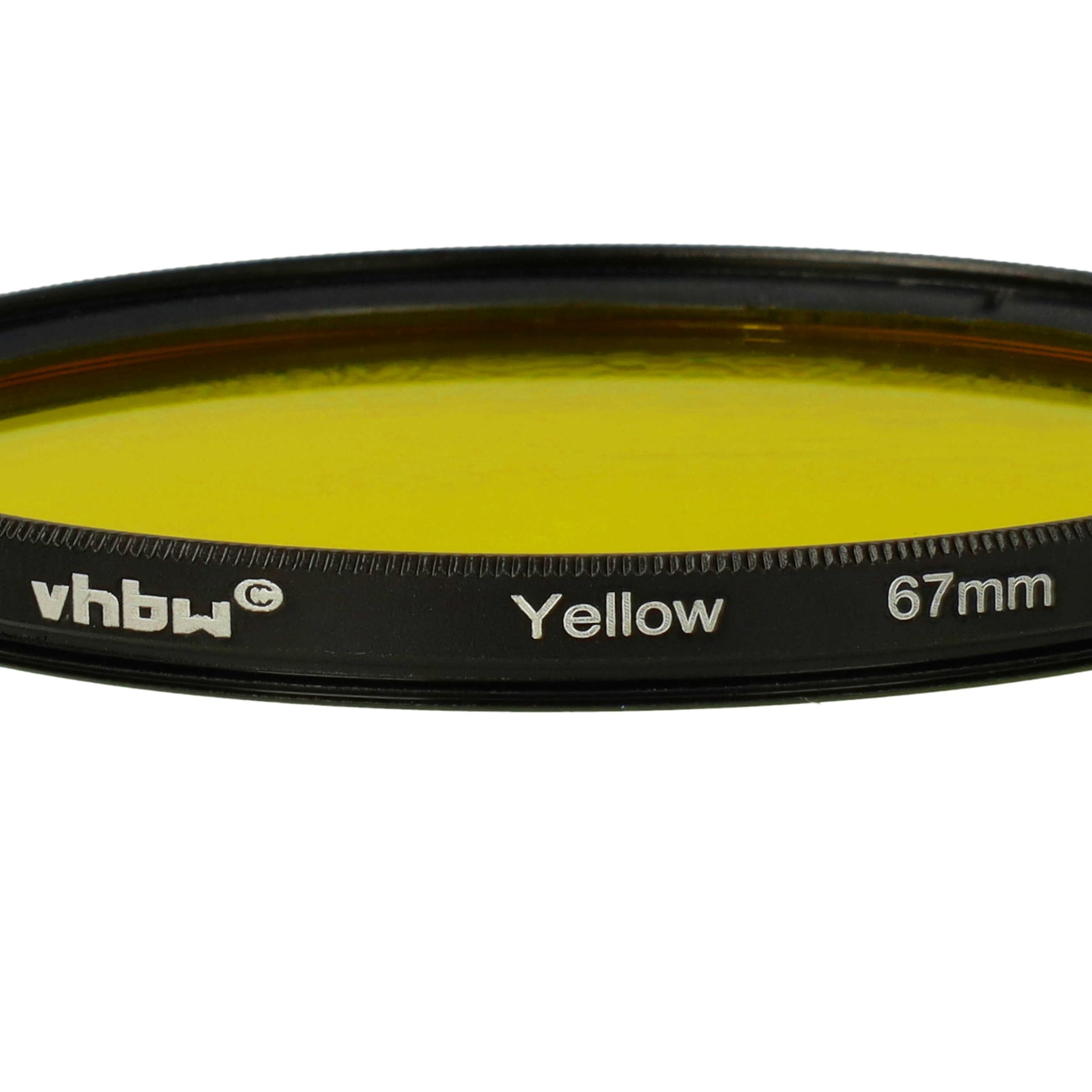 vhbw Uniwersalny kolorowy filtr żółty do obiektywów aparatu z gwintem filtra 67 mm | Żółty filtr