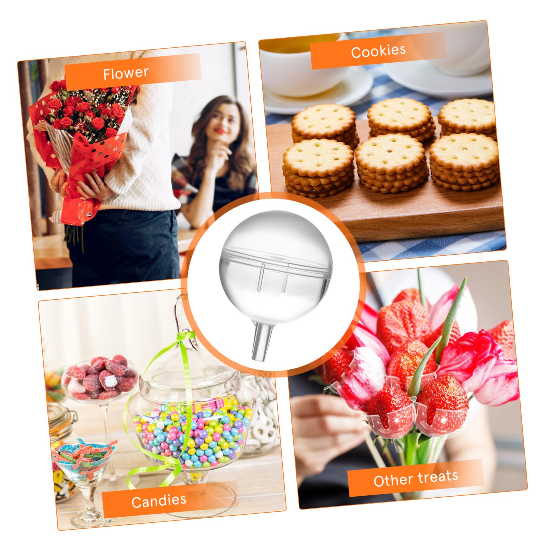 Lot de 80 Supports d'emballage pour Bouquet de Chocolat en Acrylique, Accessoires Créatifs pour Emballage Individuel de Bonbons, pour Anniversaires et Saint-Valentin