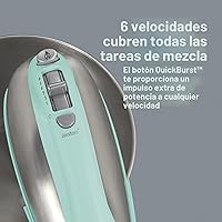 Vista 7 de Hamilton Beach Mezclador Clásico de Pie y de Mano, 4 Quarts, 6 Velocidades con QuickBurst, Soporte para Tazón, 290 Watts de Potencia Máxima, Azul
