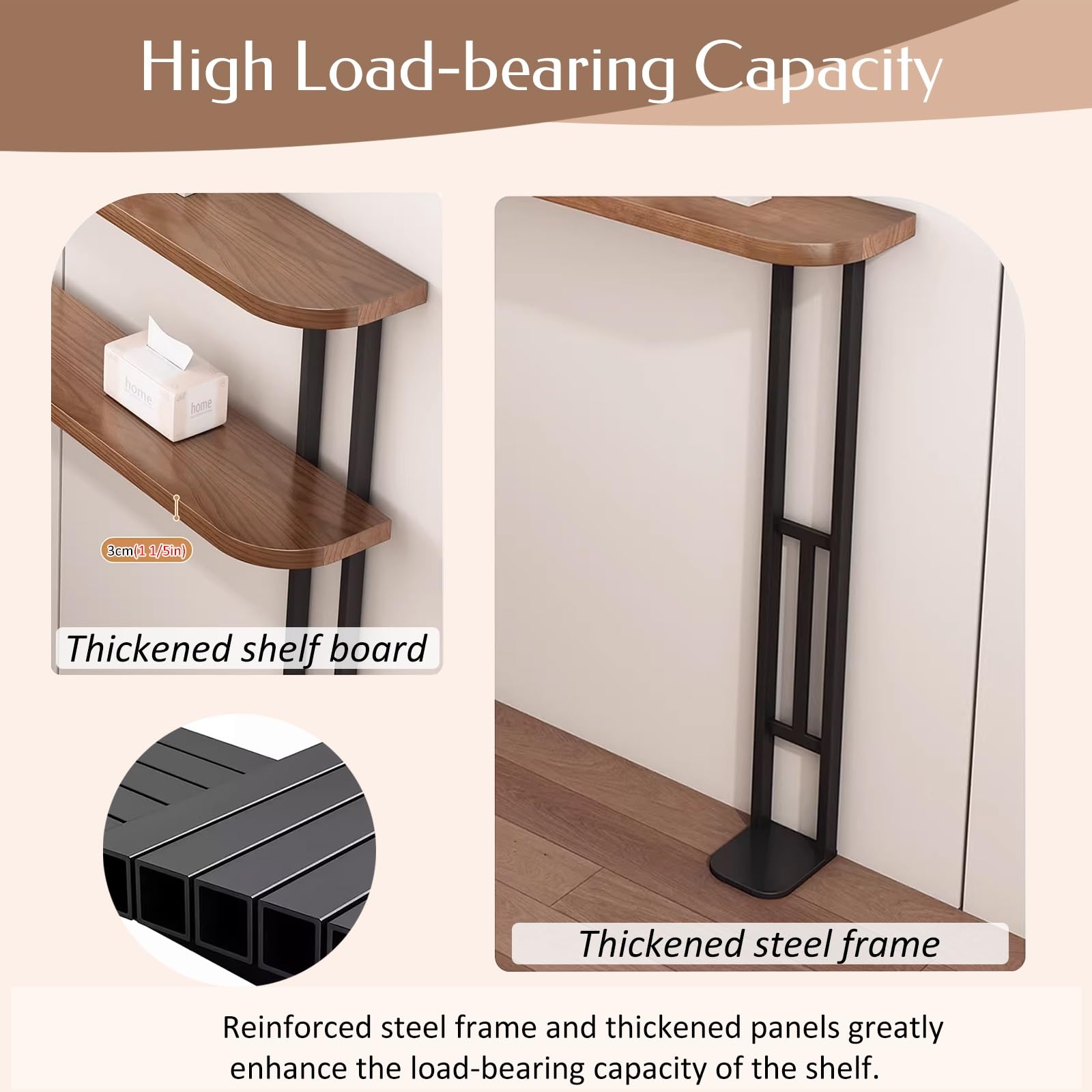 Consolle dietro divano Tavolino Consolle Stretto Dietro Il Divano Per Riporre Chiavi, Riviste, Lampade - Tavolo Da Console In Legno Per Soggiorno/Camera Da Letto(Style-2,100x18x85cm/39x7x33in)