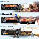 CAMECHO Autoradio 1 Din Wireless Carplay Android Auto Autoradio Bluetooth 5.2 con Telecamera Posteriore, 5,1 Pollici Schermo IPS Touchscreen HD on FM Link Controllo Volante + Connettori USB Tipo-C - 3
