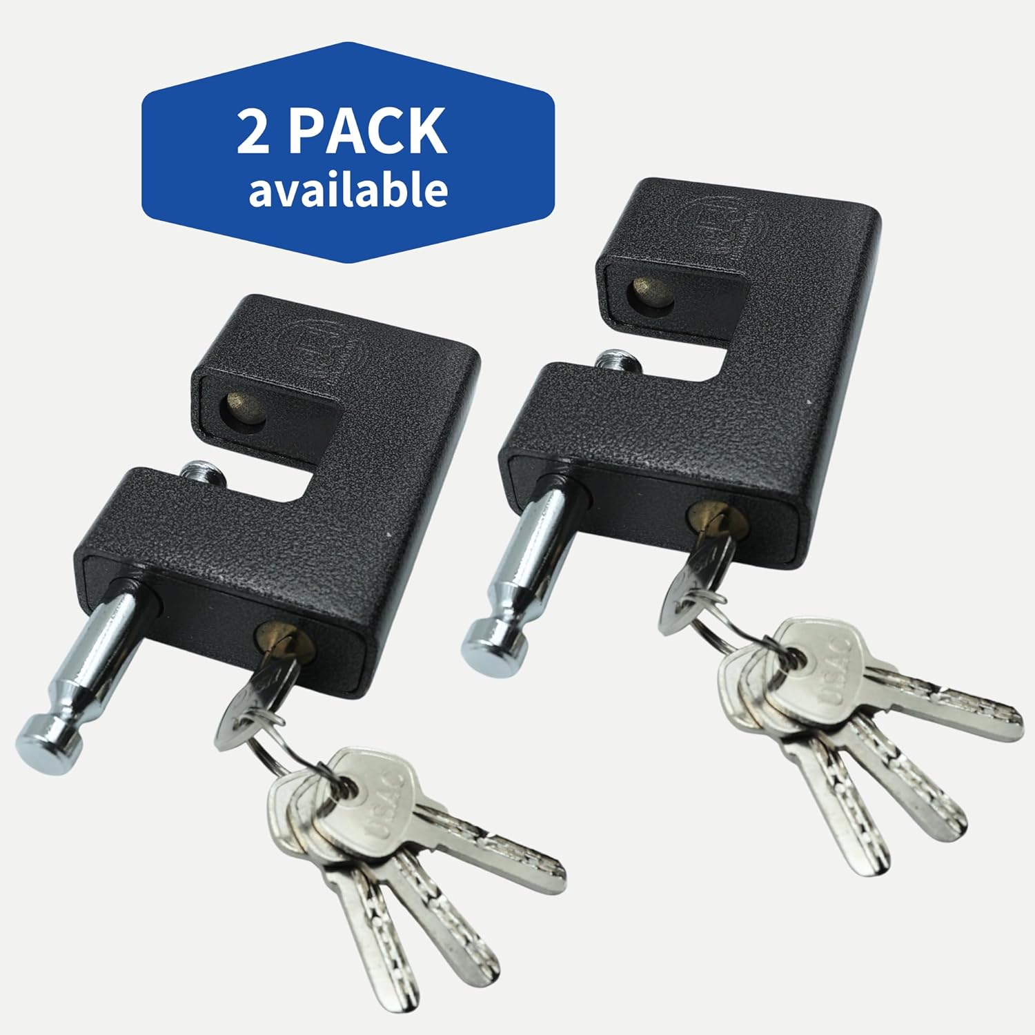 Shipping Container Lock – USA Containers Heavy Duty D-Shaped Padlock, Closed Shackle Anti-Cut Steel Lock for 20ft & 40ft Containers, Trailers & Storage Units (4 Keys)