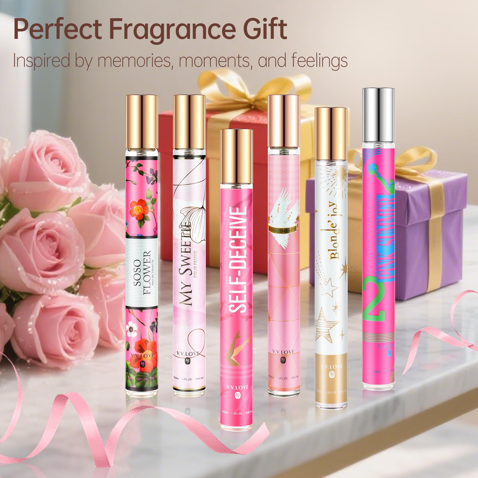 Set regalo profumo donna premium- 6 x 35 ml Eau de parfum, profumo portatile per donna, olio profumato, fragranza a lunga durata che sottolinea il tuo fascino