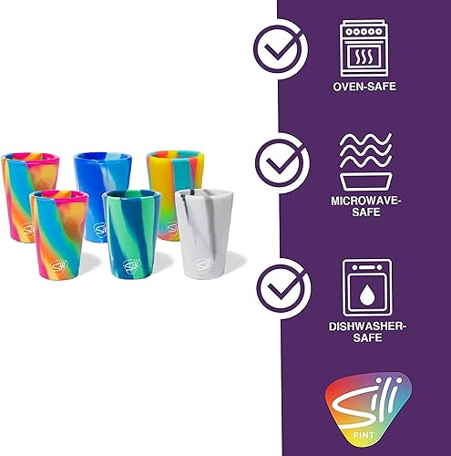 Miniatura 7 de Silipint Vaso de pinta de cerveza de silicona Irrompible, reutilizable y durable Vasos de silicona irrompibles de 450 ml  16 onzas para fiestas,