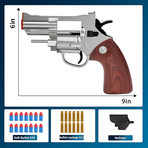 Miniatura 17 de Pistola de juguete con bala suave, puede disparar balas de esponja, con 40 balas, para edades de 6, 7, 8, 9, 10 años, niños y niñas (verde)