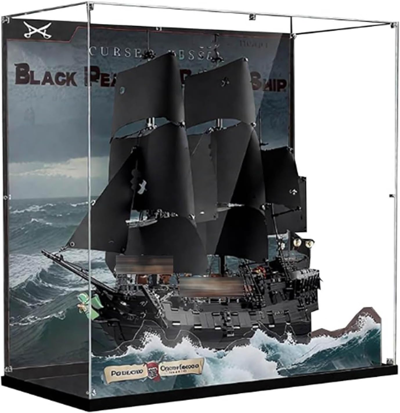 Acrylic Display Case for Lego 10365 Black Pearl Ship, Dustproof Box, Storage Box, Transparent Box, Display Box Compatible with 10365 (Box Only) (Background C)
