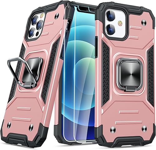 Miniatura 67 de JAME Funda para iPhone 12 Pro Max con protectores de pantalla, 2 unidades, protección contra caídas de grado militar, fundas protectoras