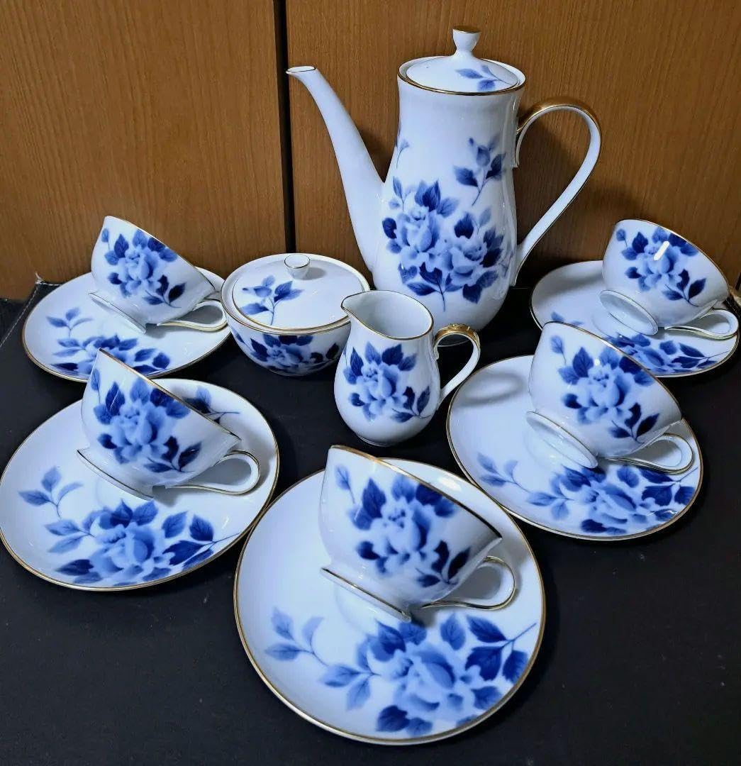 ナルミ 染め付けブルーローズティーセット ヴィンテージ ナルミ