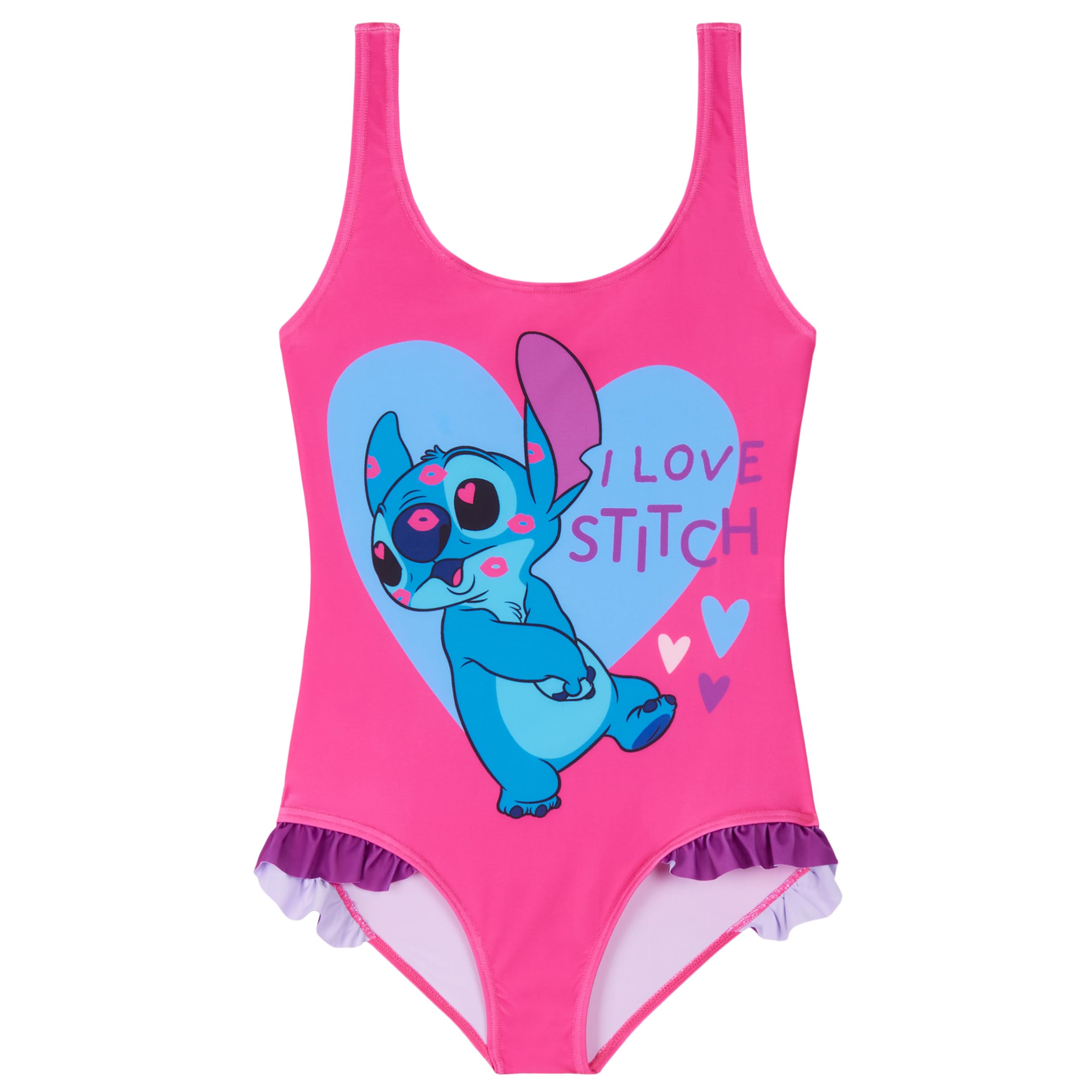 Disney Stitch Pieza Única Bañador para Niñas, Piscina y Playa - Regalo para Niñas