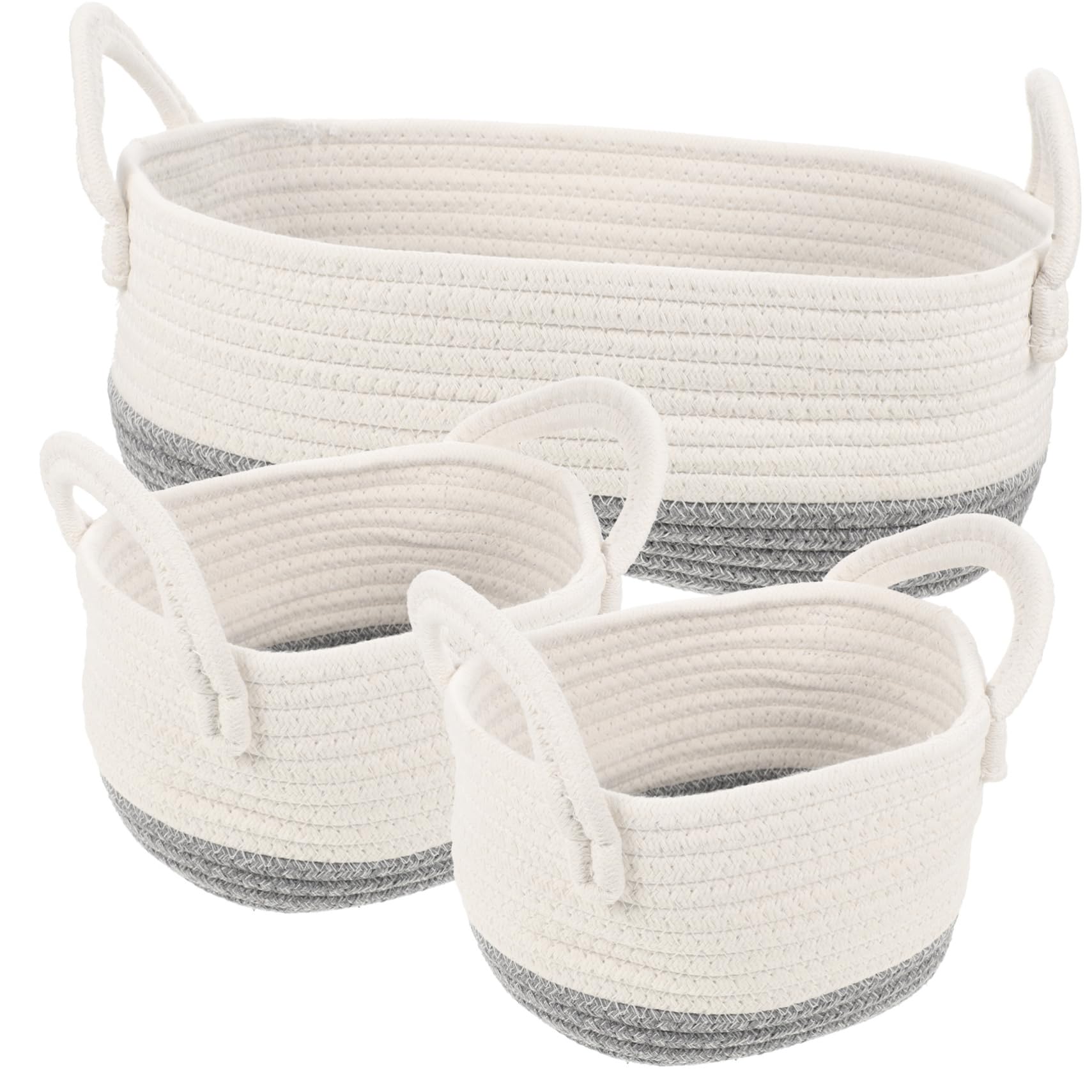 Alipis Cotton Rope Storage Basket Dog Toy Organizer 3pcs Pet Sundries Storage Case