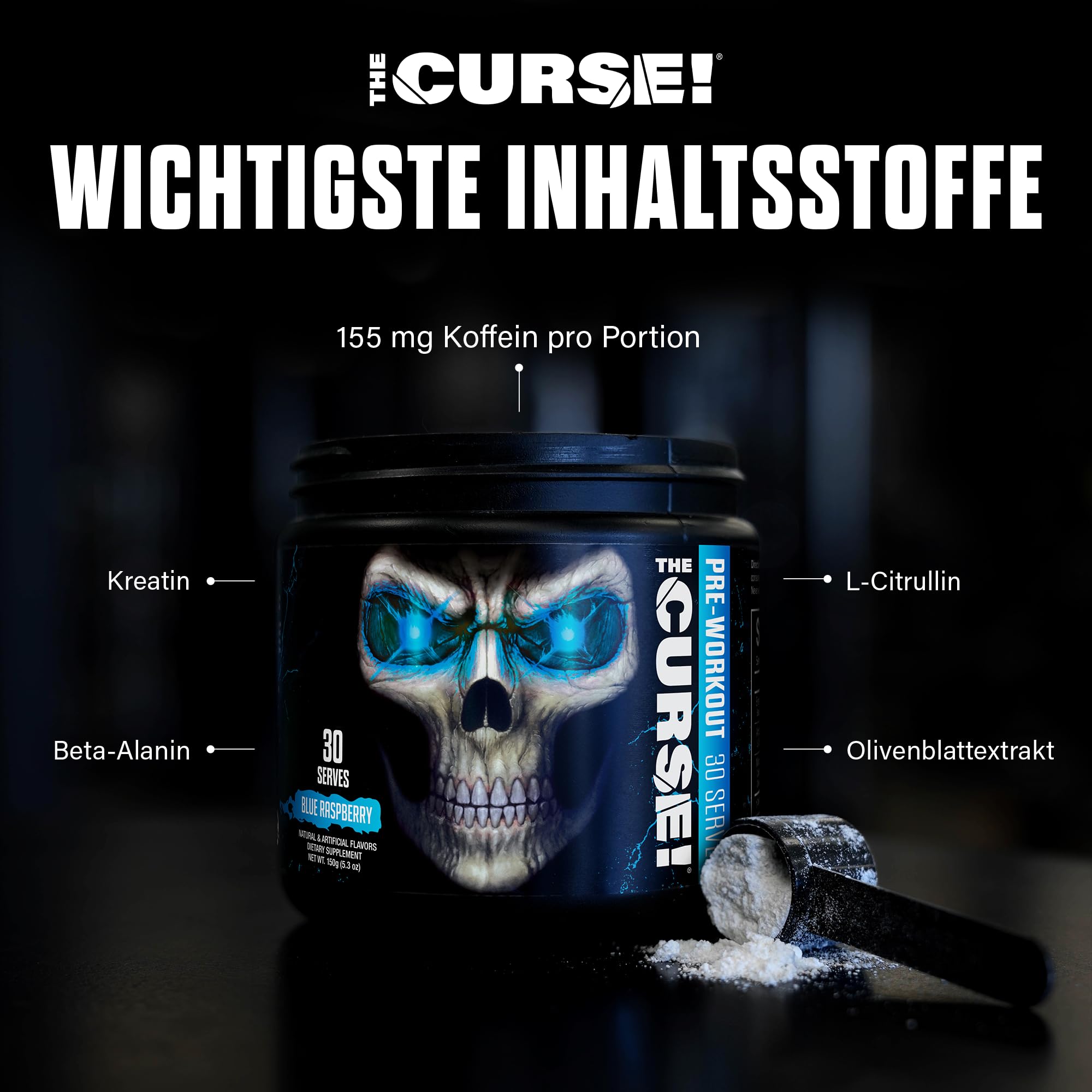 JNX Sports The Curse! Pre-Workout Pulver – Tropensturm, 250 g | Energie, Fokus & Ausdauer-Booster | Beta-Alanin, Kreatin, L-Citrullin, Koffein