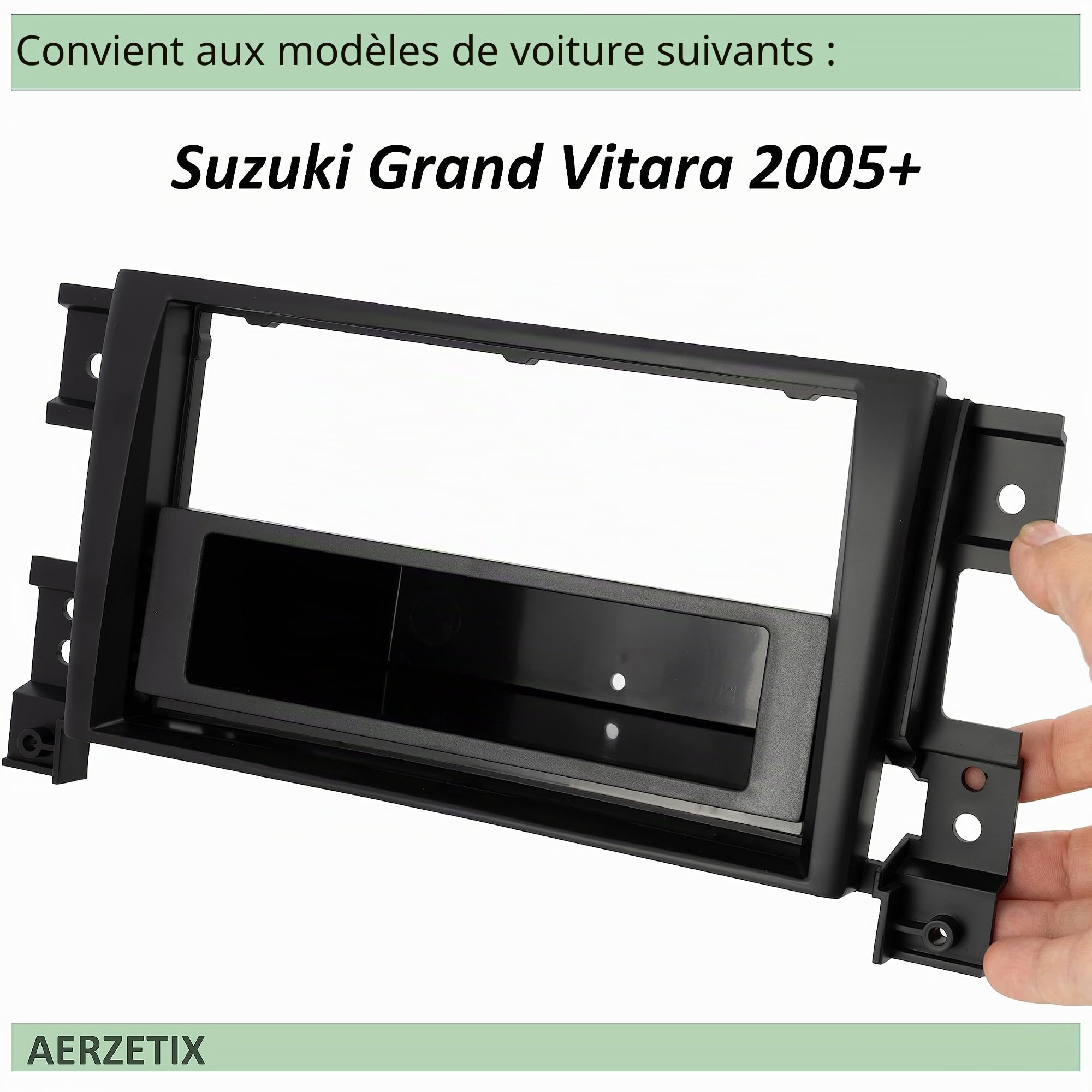 AERZETIX - C11624 - Cadre/façade/Adaptateur 2 ISO pour autoradio de Voiture - en Plastique - Compatible avec Suzuki Grand Vitara 2005+