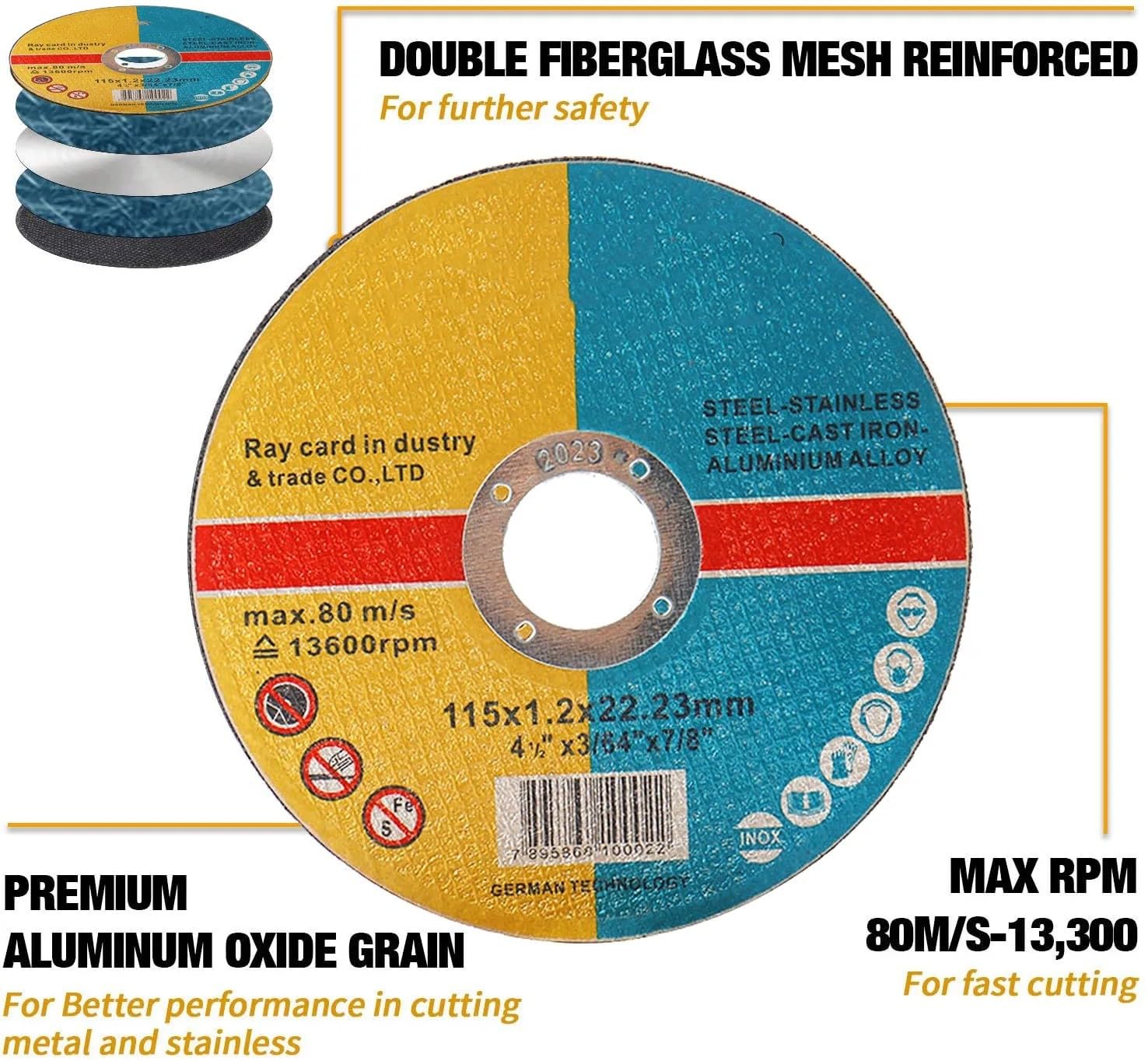 1Pcs-50Pcs Metal Cutting Disc Grinding Wheel Blade Reinforced Cut Off Wheel Angle Grinder Tool 115x1.2x22.23mm Tool Accessories,25pcs