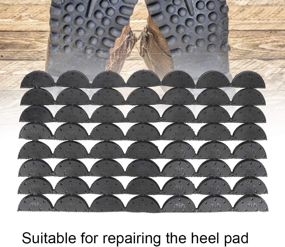 56Pcs Rubber Sole Heel Savers Toe Glue Plates Taps Glue on Shoe Repair Pads High Heel Kit Parts Shoe Heel Repair for Boots Leather Shoes