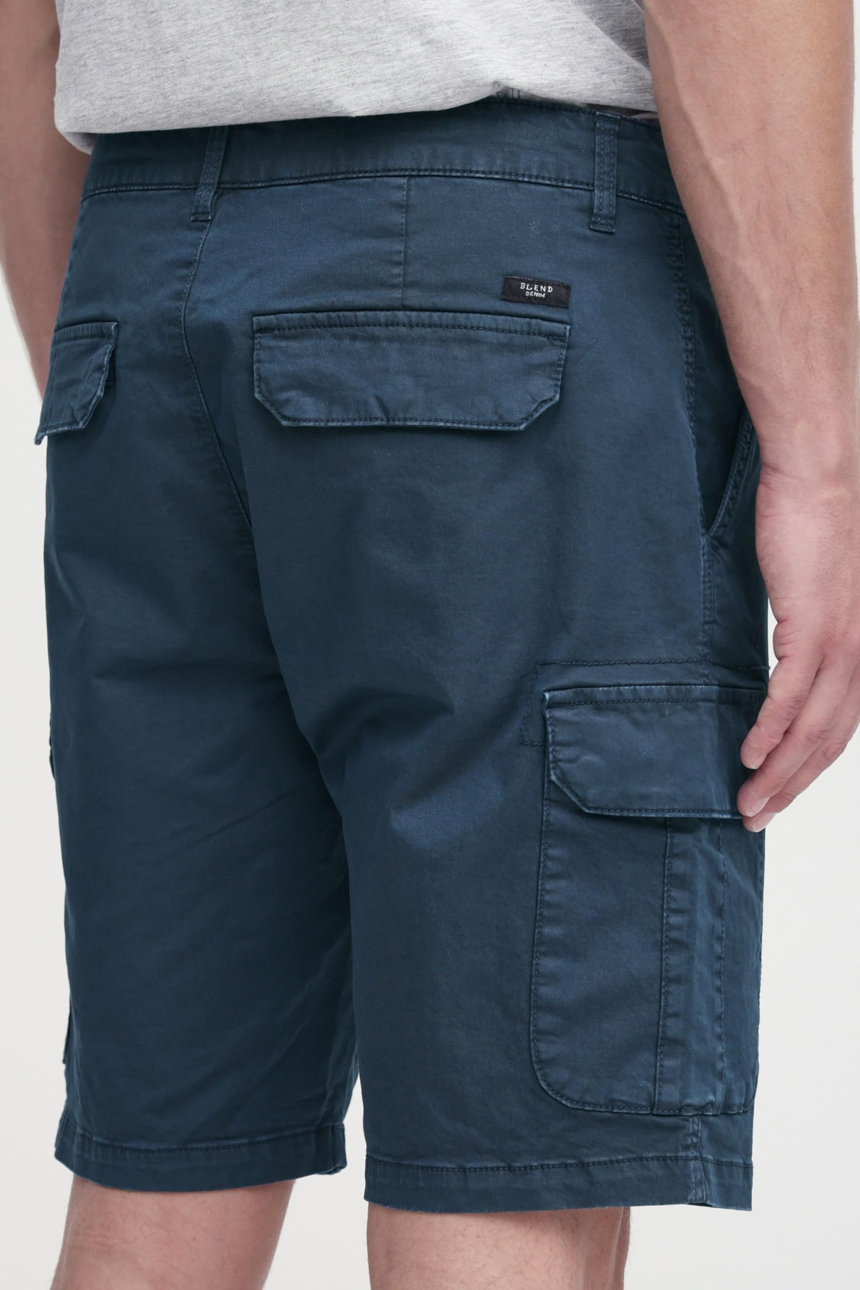 BLEND BHBarni Homme Cargo Shorts Bermuda Pantalon Court avec Poches Cargo Boucles de Ceinture Mélange de Coton Regular Fit