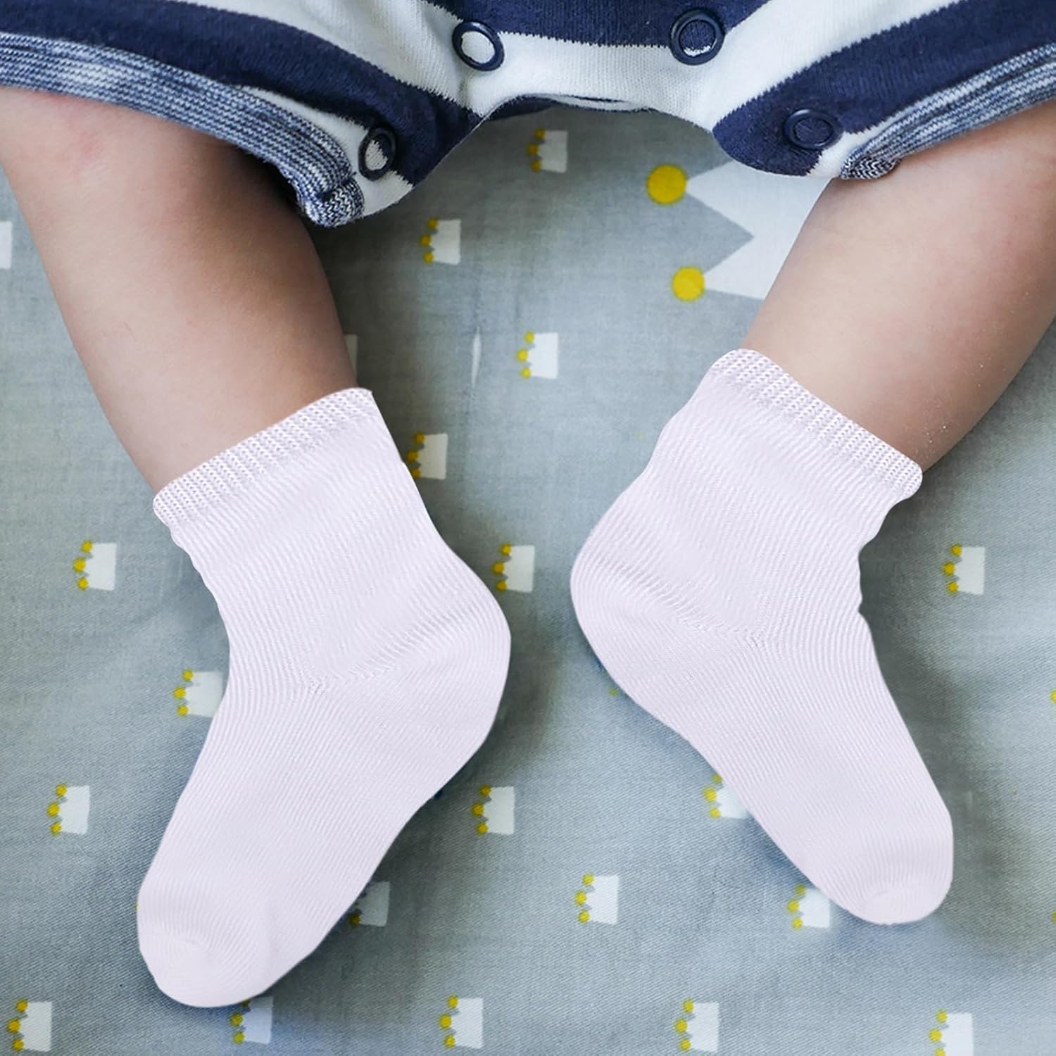 Duufin 15 Pairs Baby Socks Toddler Boys Girls Mid Cut Unisex Half Cushion Cotton Crew Socks for Baby Toddler 0-4 Years Old - Image 6