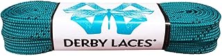 Derby Laces Teal 96 Inch Waxed Skate Lace for Roller Derby, Hockey and Ice Skates, and Boots