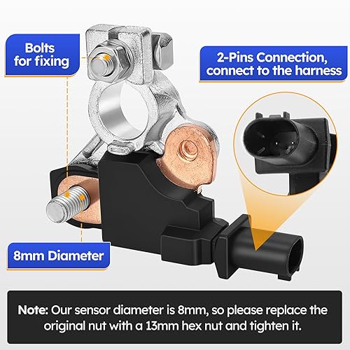 Miniatura 5 de 38920-TR0-A02 Sensor de corriente de bateríaSensor de temperatura de voltaje de batería para Honda Civic 2012-2015, Honda Crv 2012-2016Acura ILX