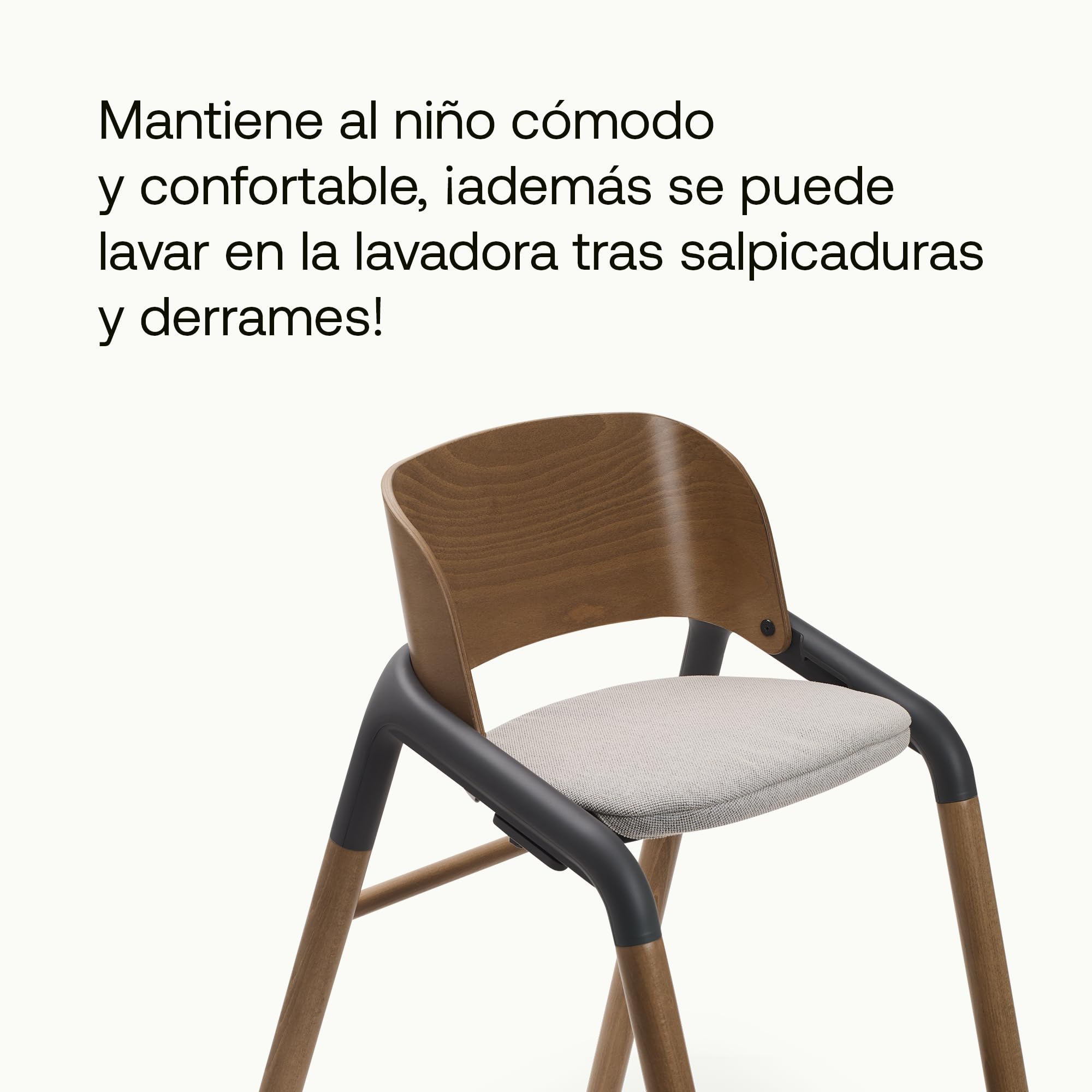 Bugaboo Giraffe Cojín Junior para Trona Giraffe, Suave Cojín de Tejidos Extra Resistentes, para Niños en Crecimiento y Adultos, Complementa Cualquier Diseño Interior, Gris