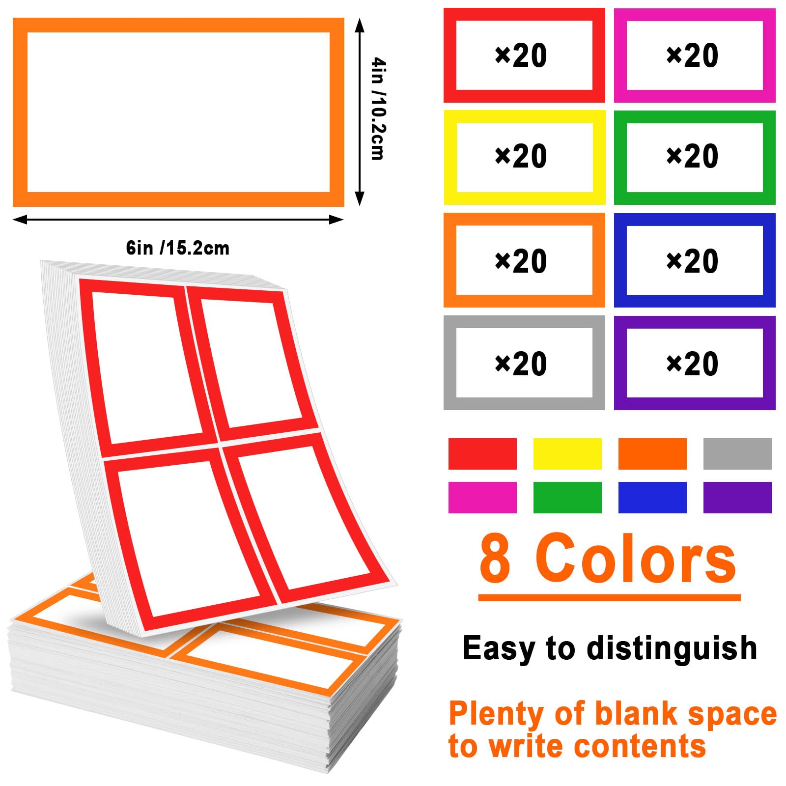Snapklik.com : 6 X 4 Inch Large Moving Labels For Boxes, Blank Moving ...