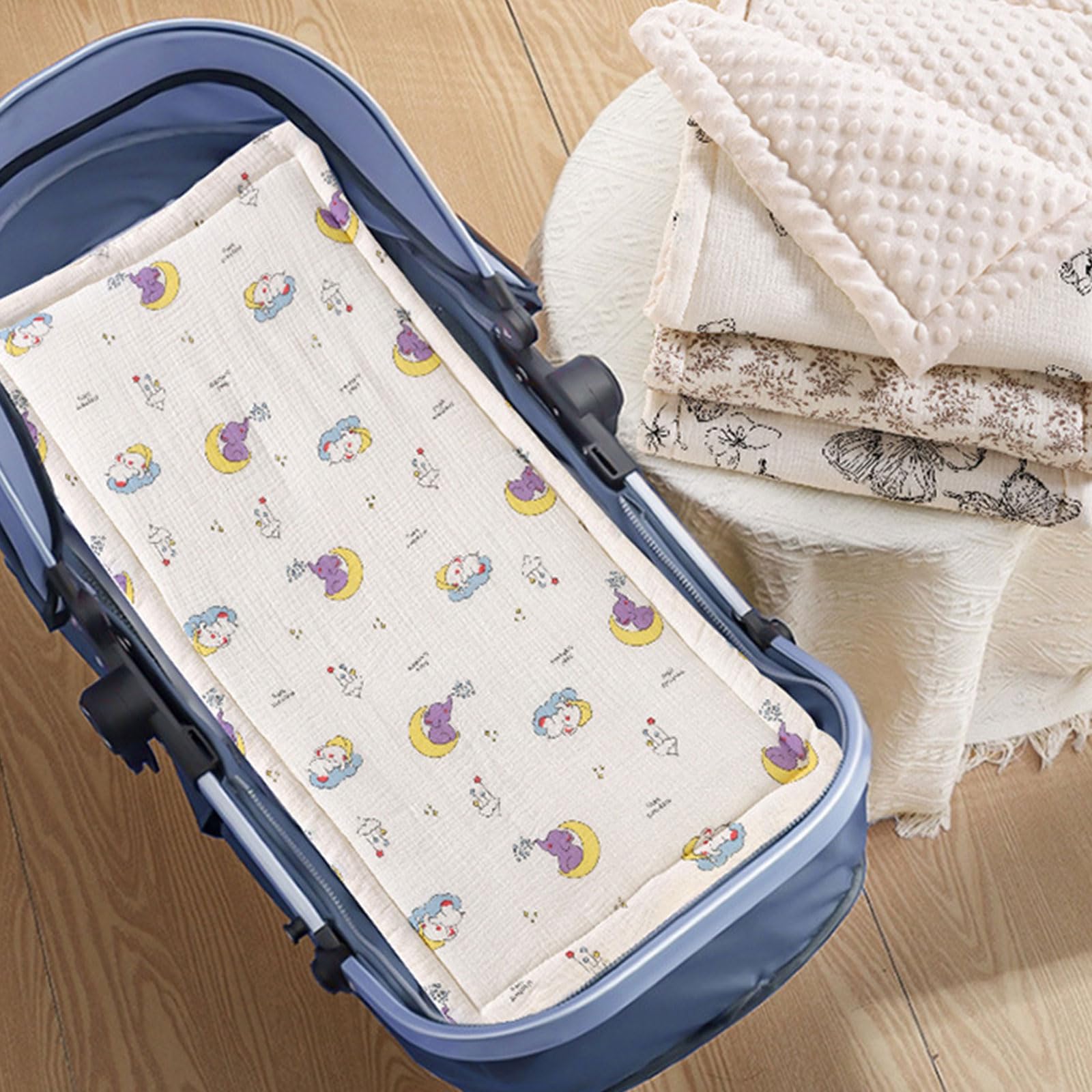 Kinderwagen-Matratze mit bedrucktem Muster, Kissen für Baby-Sitze, Sitzeinlage, Kleinkinderwagen, doppelseitiges Pad