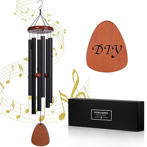 Campanillas de viento para espacio exterior, campanillas de viento conmemorativas con 6 tubos de aluminio, campanillas de viento al aire libre para