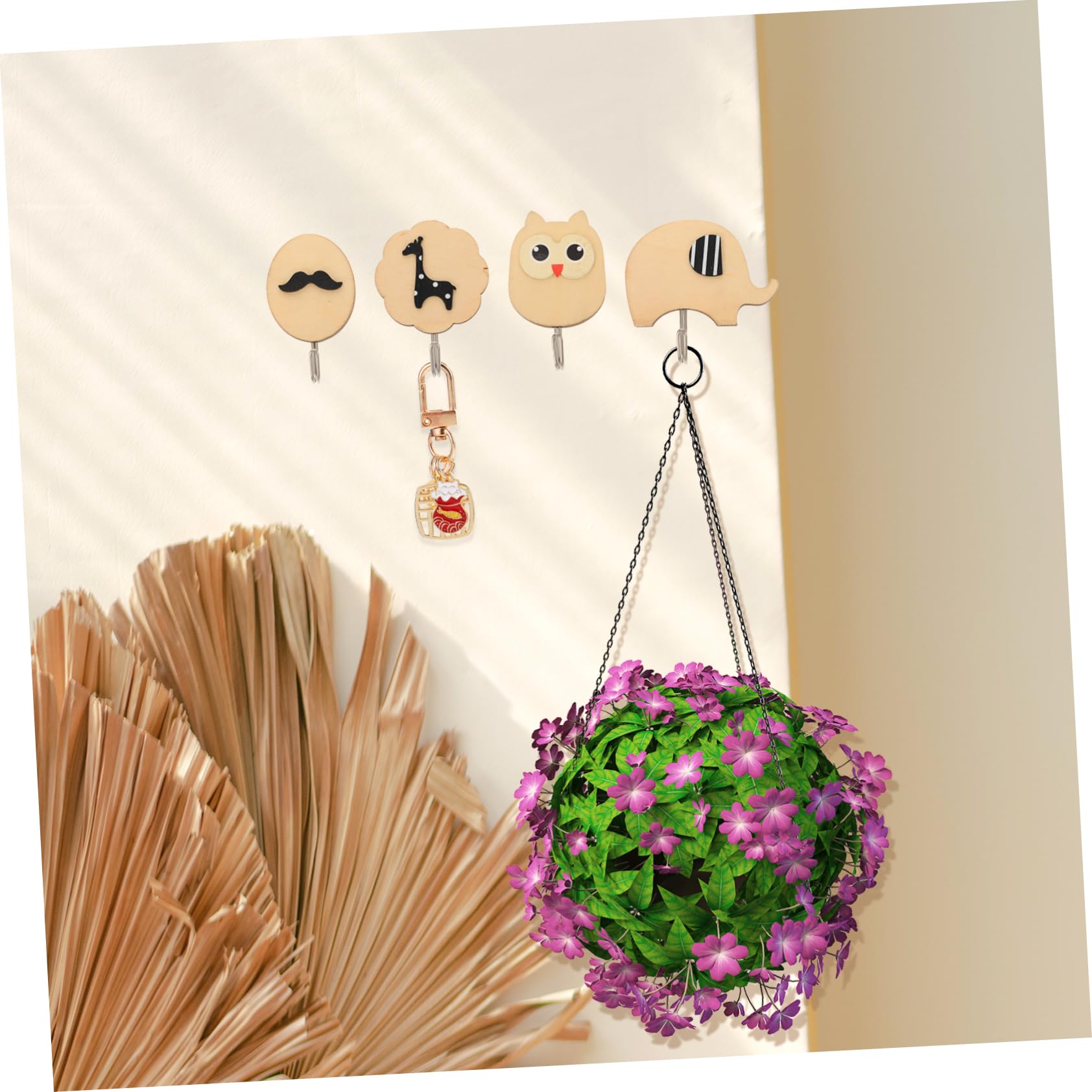 NUOBESTY Gancho De Viscosa Ganchos De La Puerta Manos Baños Sostiene Ganchos Para Colgar Montado Ganchos De Pared De Madera Para Colgar Ganchos De Madera Para Colgar 4 Piezas X 4