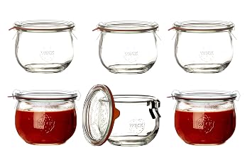 Weck Airtight Clip-Close Closed Tulip 580 Ml Lid Cap 100 Mm, 6 Pieces, Glass, Transparent, 6