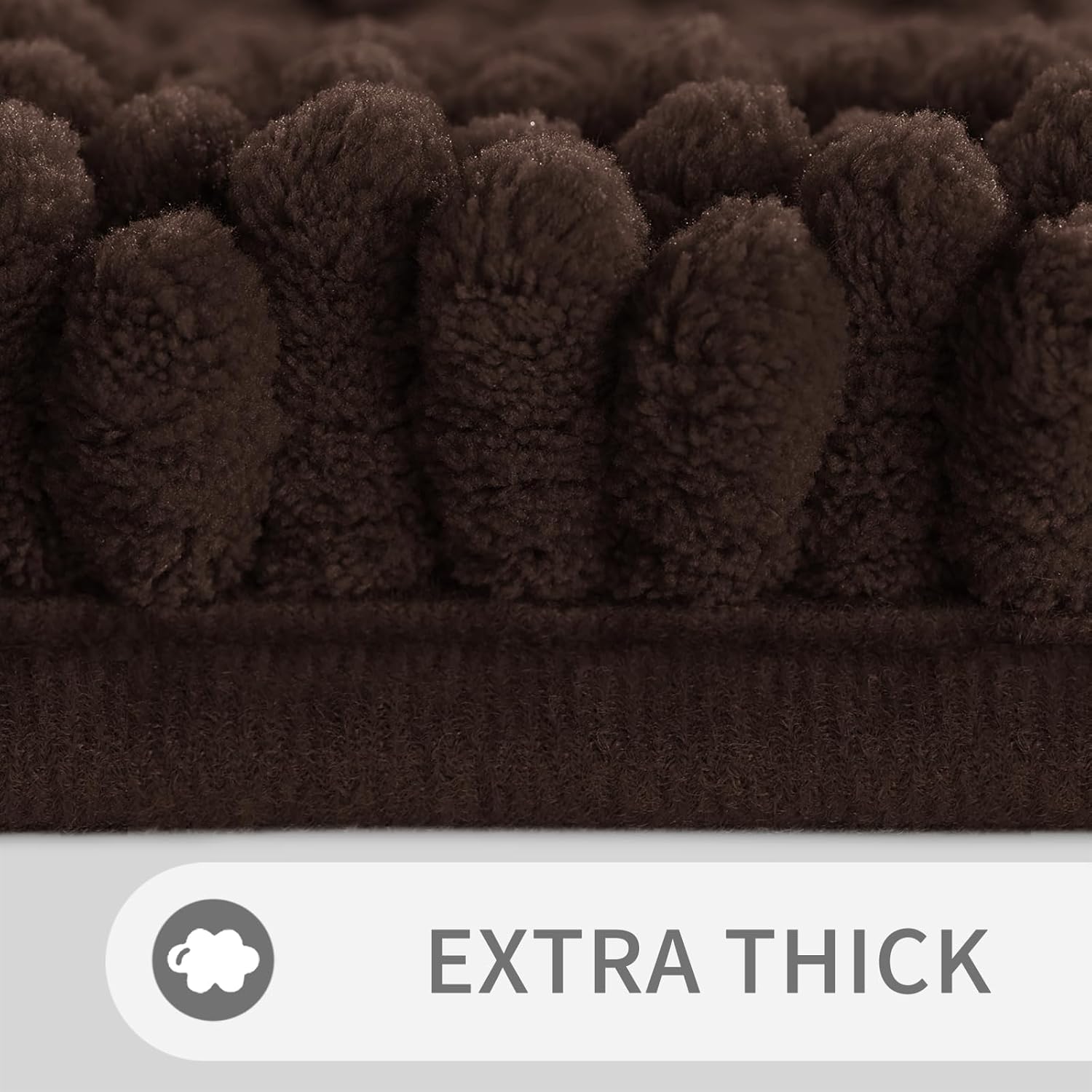 Yimobra Bathroom Rug Set 2 Piece, Soft Absorbent Chenille Bath Mat Set, Non Slip Machine Washable Quick Dry, Plush Shower Rugs for Bathroom Floor Sink Tub and Shower Outside, 32"x20"+24"x17", Brown - Image 4