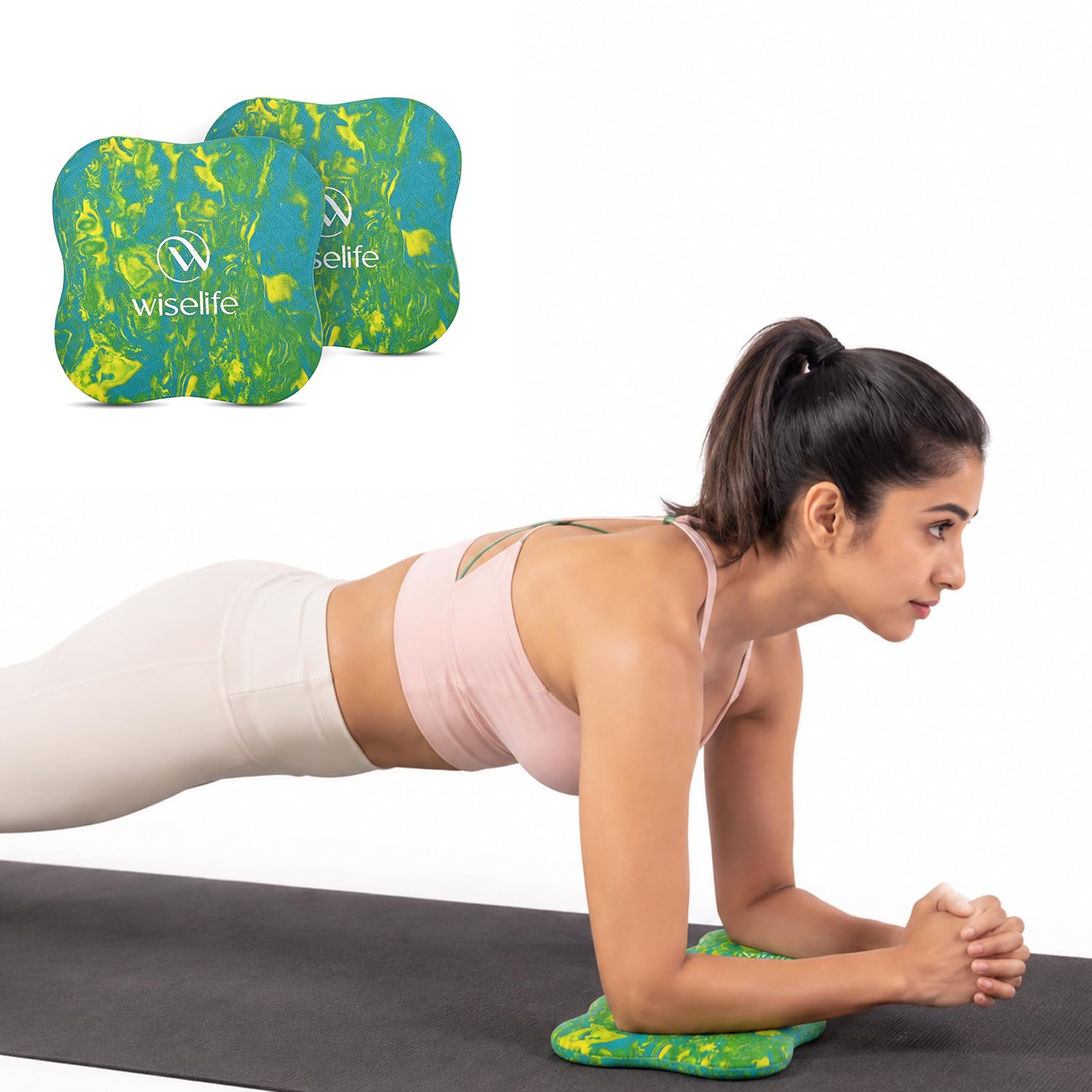 WISELIFE 16MM Knee & Elbow Cushion Pad - Aqua Yellow (Set of 2) | High Density Premium ECO TPE Foam Material | Extra Cushion, Professional Grip & | Support for Knees, Hands, Wrists, and Elbows | Planks, Pushups, Yoga, Meditation, Pilates, Exercise & Workout-picture-33