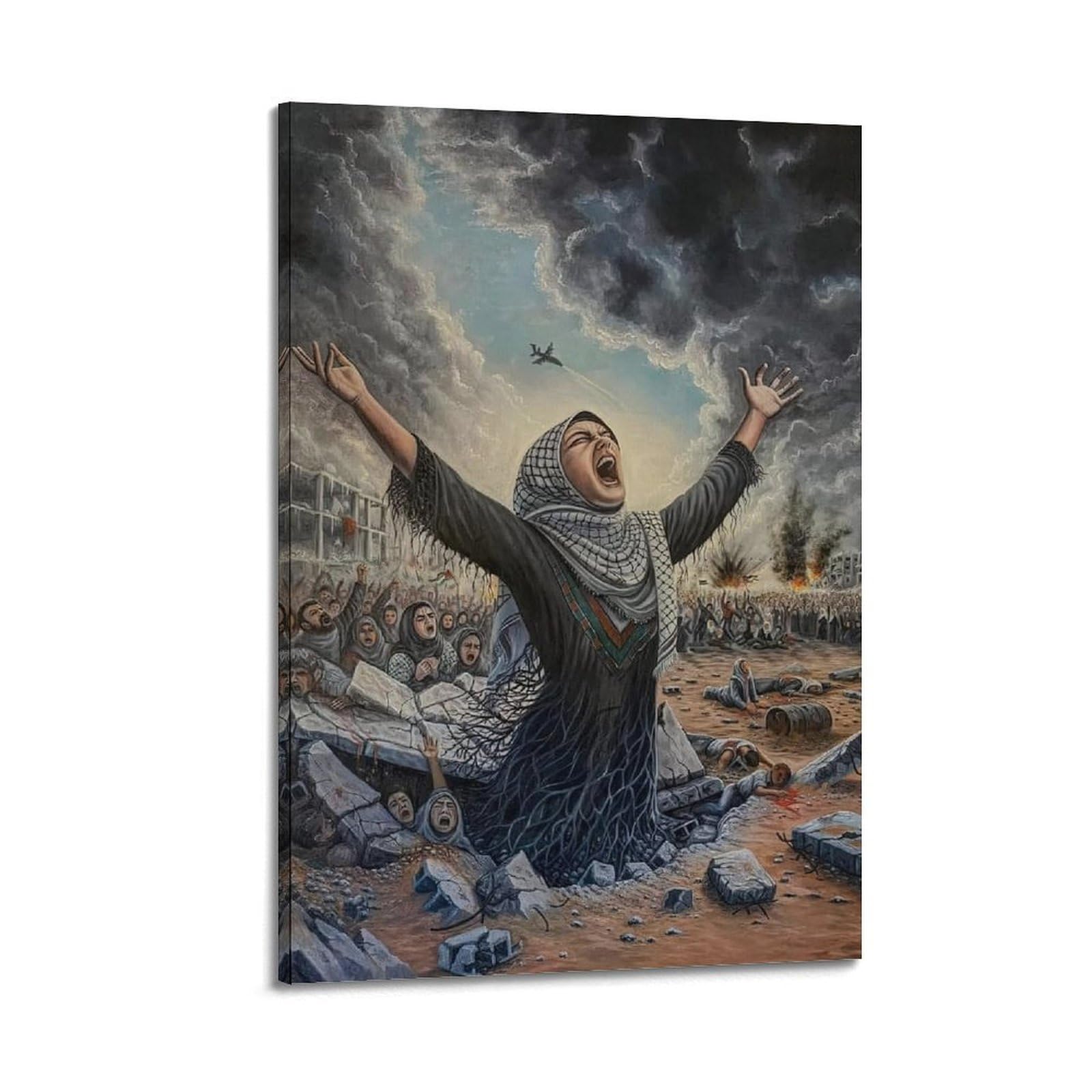 XKUGA World Peace Anti-War Freedom Palestine Gaza Poster Modern Decorative Canvas Prints - Ideal Wall Art for Family, Man Cave, Game Room, Boys & Girls Bedroom 20x30inch(50x75cm)