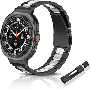 RoYiio Watch Band for Samsung Galaxy Watch Ultra Metal Band Beautifully Polished Stainless Steel Replacement Strap for Samsung Galaxy Watch Ultra 47mm