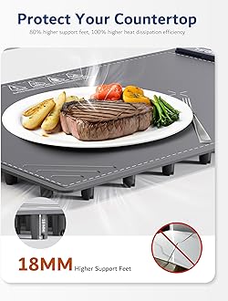 Warming Mat for Food -Electric Food Warming Tray (24"x16"), Rapid Full-Surface Heating, Portable & Rollable Versatile Food Warmer for Countertop, Perfect for Gatherings, Parties &Everyday Use(GRAY)
