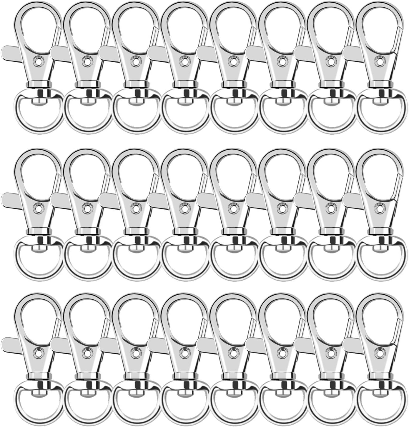 Metal Swivel Clasps Lanyard Snap Hook - 120pcs Lobster Claw Clasp for Keychain Crafts (Silver)