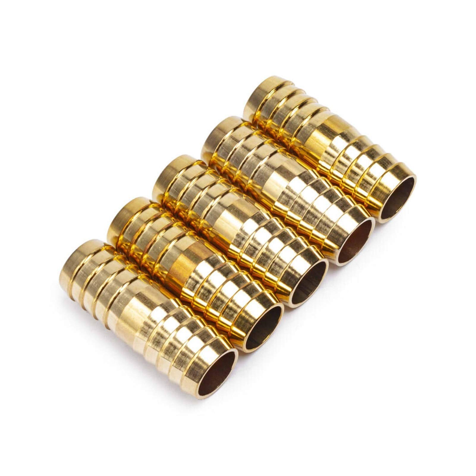Leloo Luiho-Brass Messing 3/4" ID Barb Schlauchrohrfitting Splicer Mender, Air Boat Kraftstoffschlauch Joiner stark und robust (Color : Pack of 25pcs)