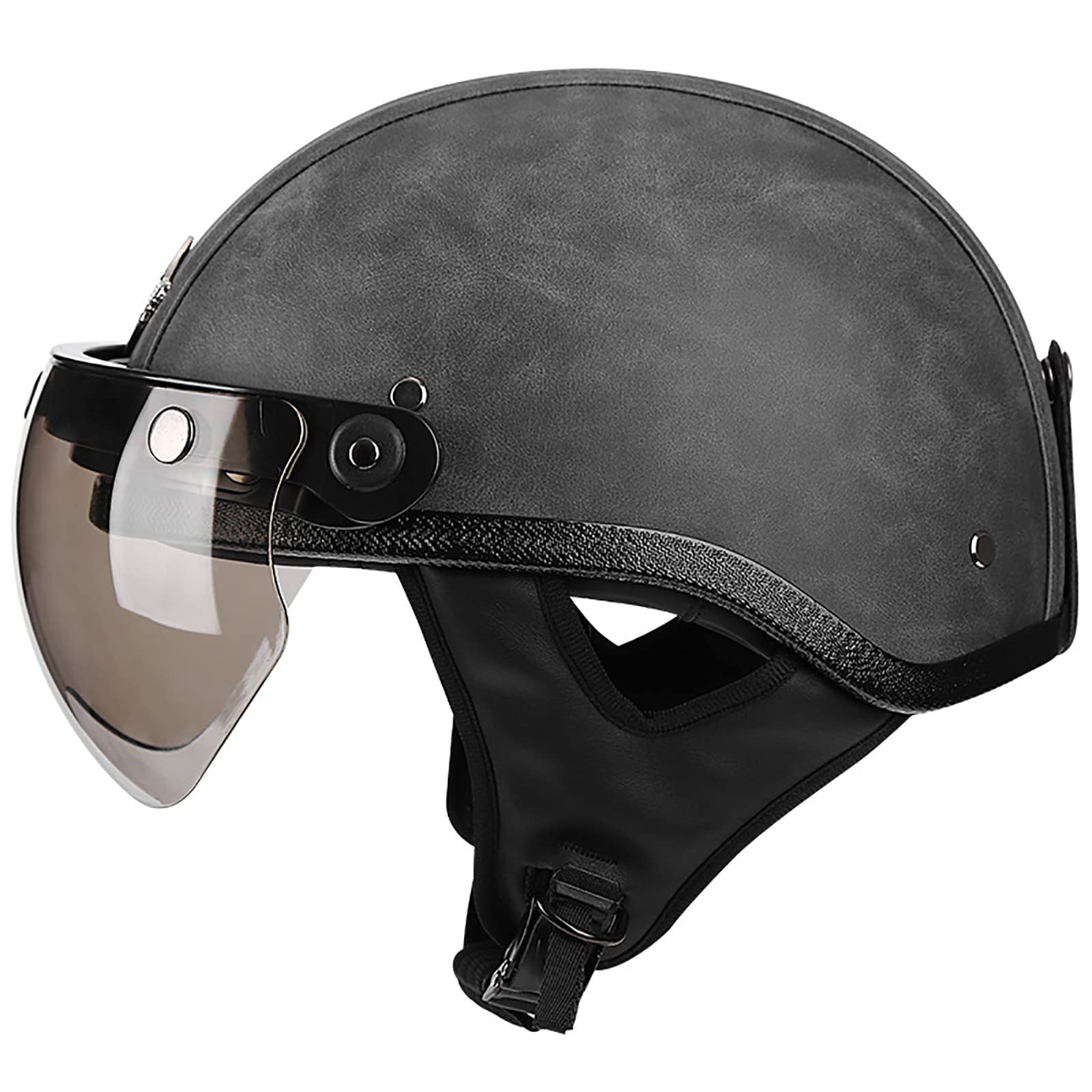 Demi casque vintage moto jet léger respirant pour scooter et cyclomoteur