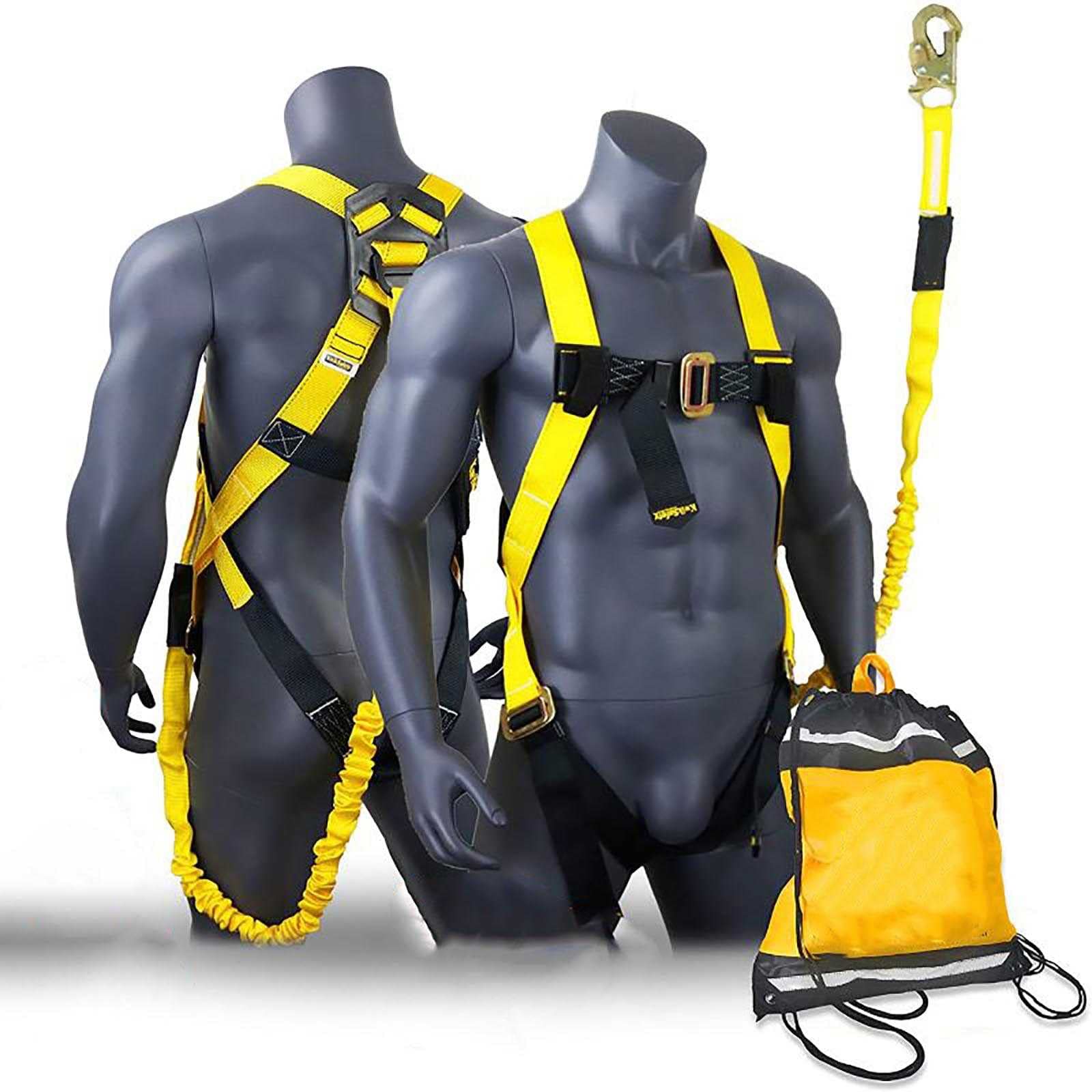 Buy Full Body Safety Harness with Double Lanyard w/Steel Hook for