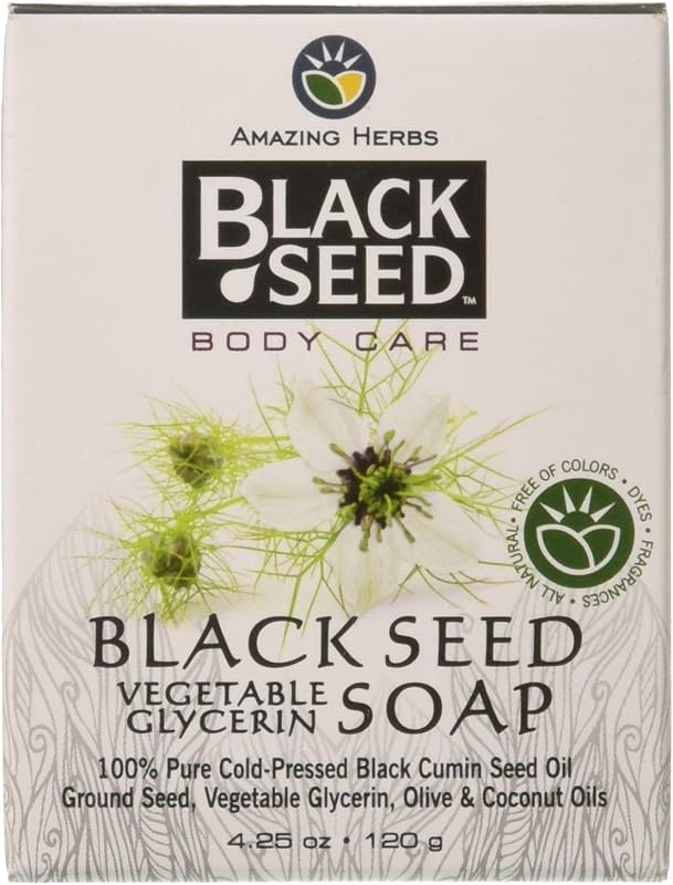 Sabonete em barra de glicerina vegetal com óleo de semente preta Amazing Herbs, 120 g