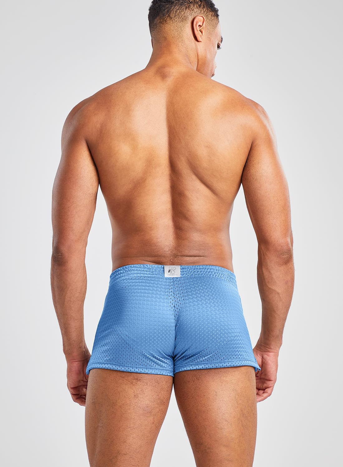 MIZOK Pantalones cortos de malla para hombre, de 3 pulgadas, para correr o ir al gimnasio