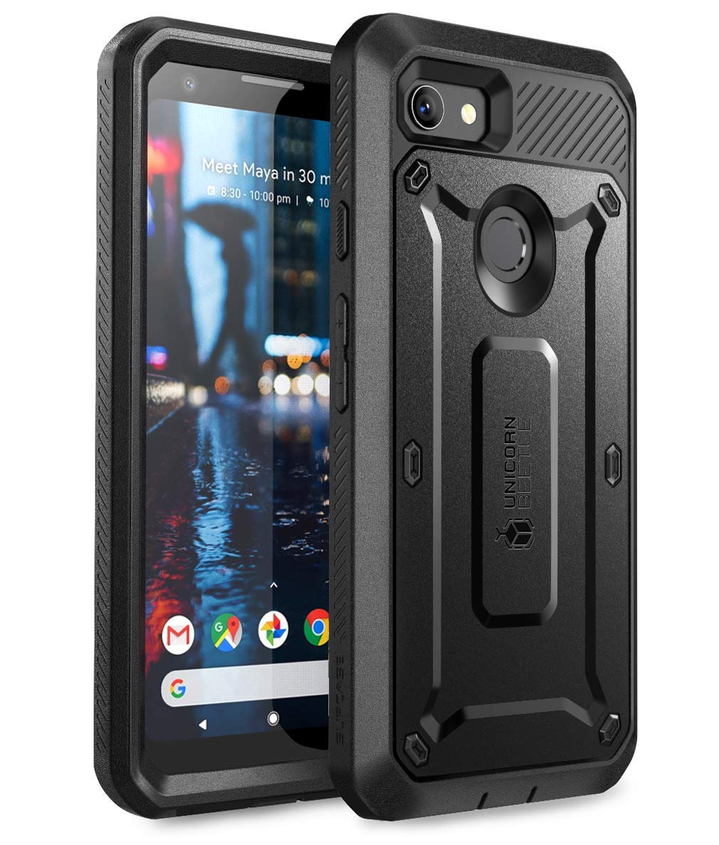 SUPCASE Unicorn Beetle Pro Series Design for Google Pixel 3a XL Case, Full-Body Rugged Holster Case with Built-In Screen Protector for Samsung Google Pixel 3a XL 2019 Release (Black)