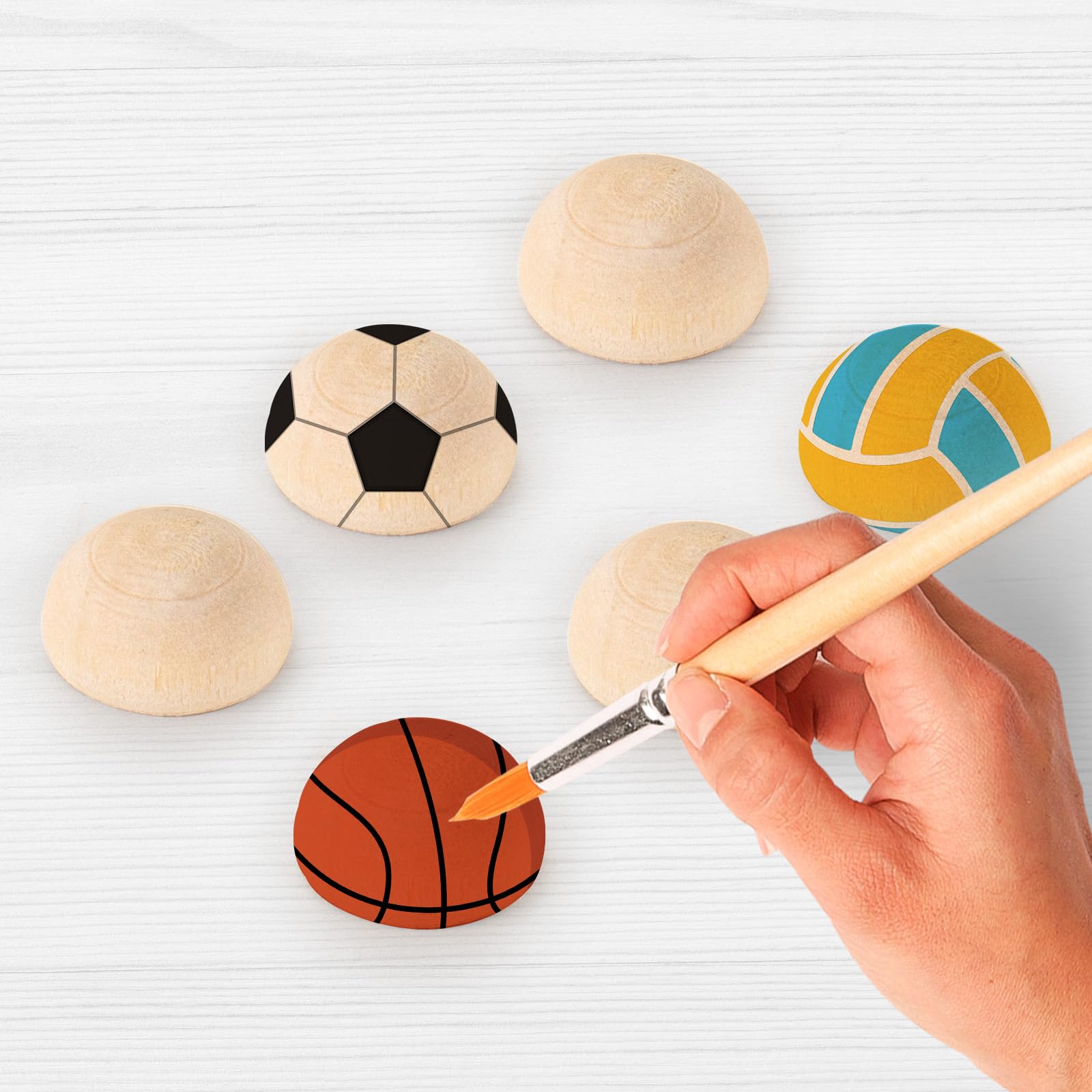 500-Pack 1/2 Inch (12mm) Unfinished Wooden Half Balls - Natural Craft Spheres For DIY Projects - View #9