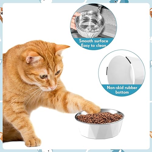 Miniatura 5 de 2 cuencos elevados para gatos, comedero elevado ajustable para gatos, tazón antideslizante para alimentos y agua con soporte, cuencos seguros de