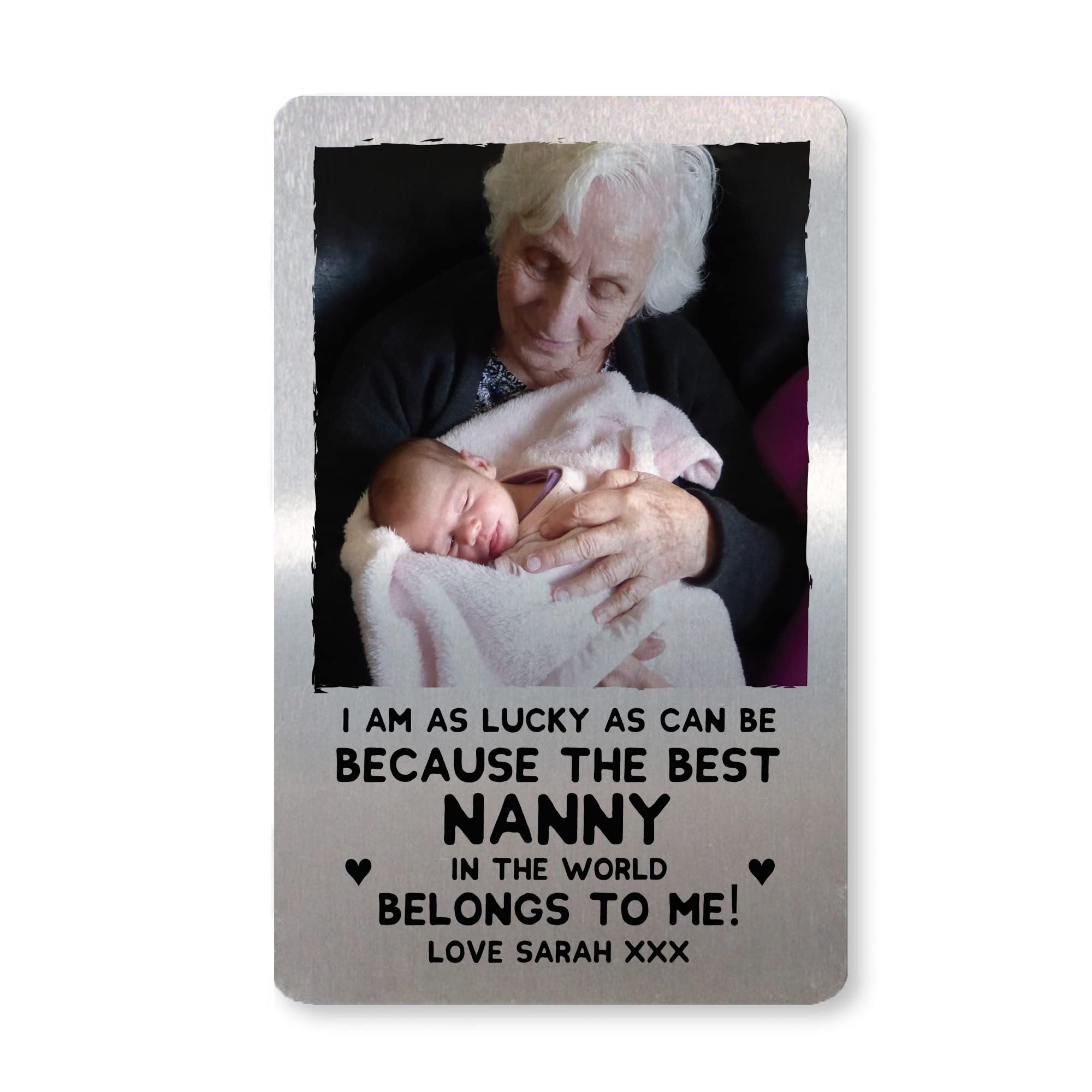 Novelty Gift For Nanny Birthday Christmas Personalised Photo Card Gift From Grandchildren
