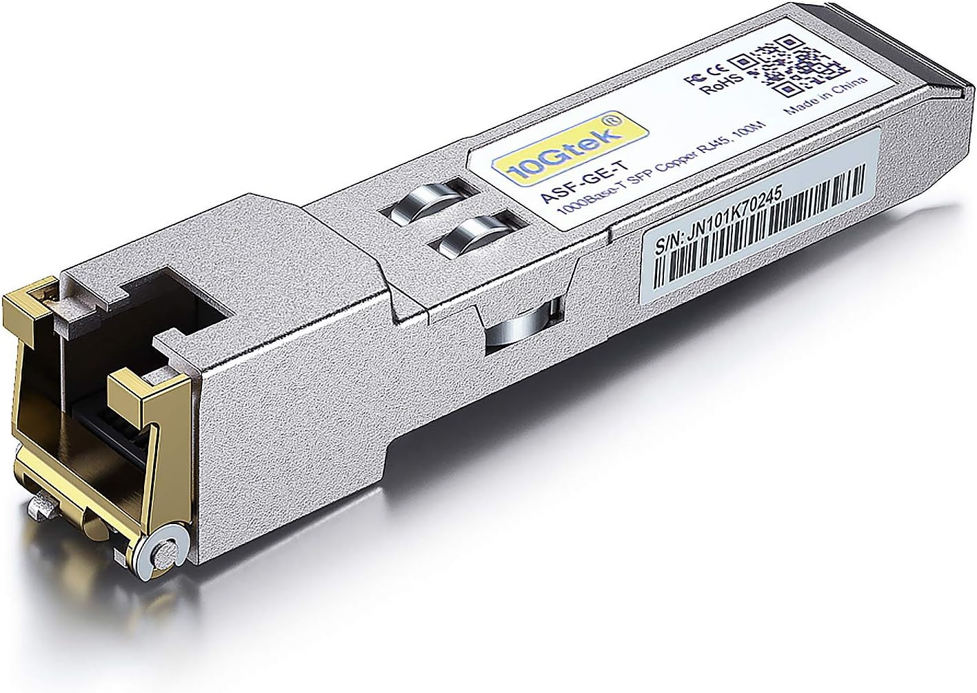 10Gtek1.25G SFP-T, 1000BASE-T Copper SFP, SFP to RJ45 SFP, Compatible with HPP Aruba J8177B/J8177C