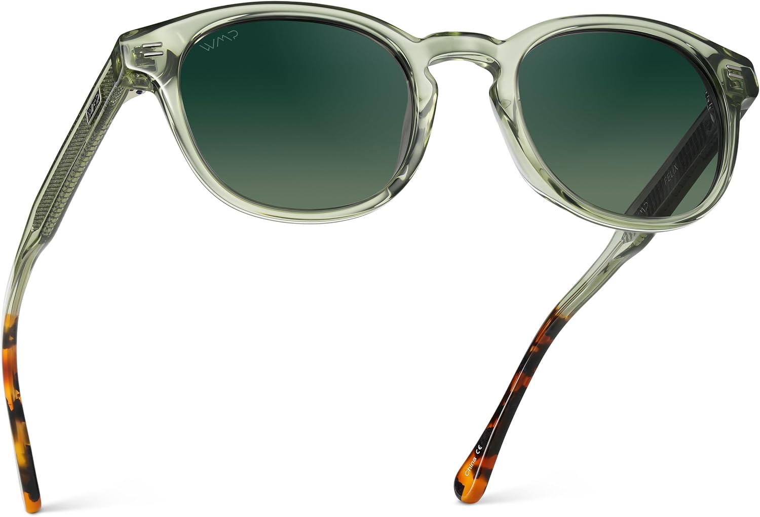 WearMe Pro - Men's Retro Round Oval Polarized Sunglasses, Lightweight Acetate Frame, UV Protection, Metal Core Design