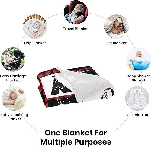 Miniatura 6 de Manta de bebé personalizable con nombre de la selva, manta de bebé personalizada para niños, manta de aventura que espera, manta de forro polar de