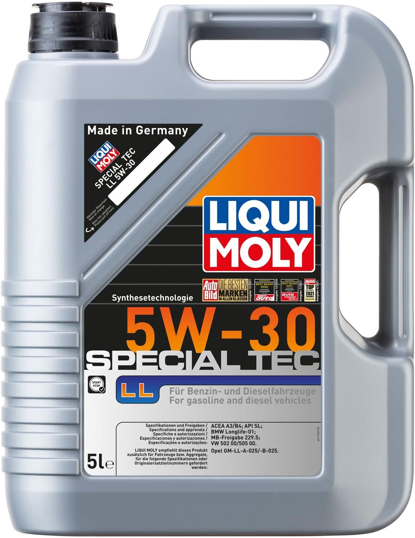 Liqui Moly 2249 Leichtlauf Special LL 5W-30 Motor Oil - 5 Liter