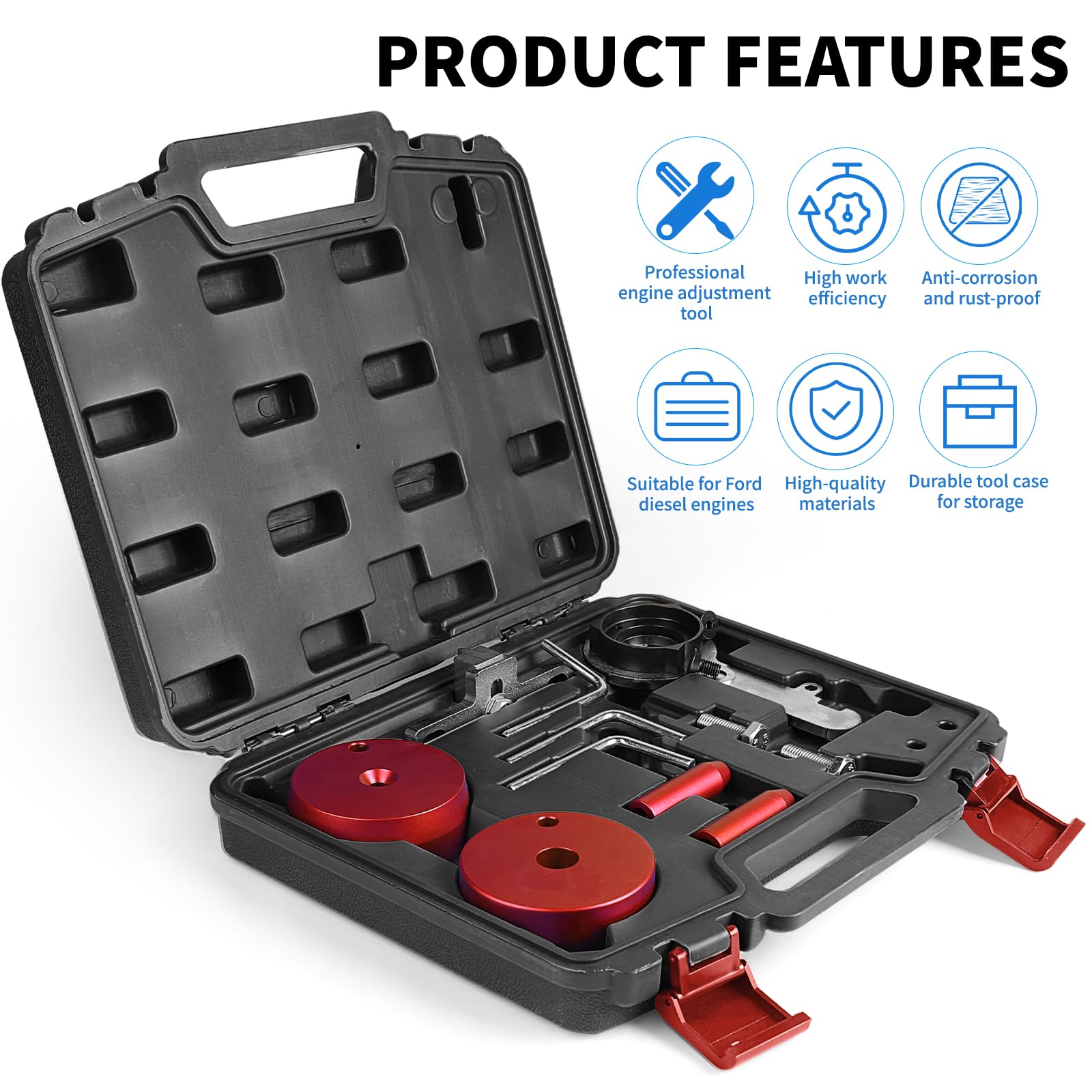 DBREAKS Strumento di Regolazione del Motore per Auto Compatibile con Ford Transit EcoBlue 2.0 TDCi, Strumento di Fasatura del Motore 303-1637, 303-1643, 303-1650, Blocco Albero a Camme dei Motori
